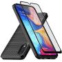 Muokctm Samsung Galaxy A10E Case, with Tempered Glass Screen Protector, Slim Soft TPU Protective Rubber Bumper Case Cover for Samsung Galaxy A10E Phone (Black)