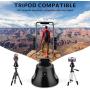Smart Portable Selfie Stick,360°Rotation Auto Face Object Tracking Camera Tripod Holder Smart Shooting Cell Phone Camera Mount, Vlog Shooting Smartphone Mount Holder for All iPhone Android Phone