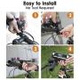 QMEET Bike Phone Mount 360°Rotation, Bike Phone Holder for iPhone Android GPS Other Devices Between 3.5 to 6.5 inches (Black Pink)
