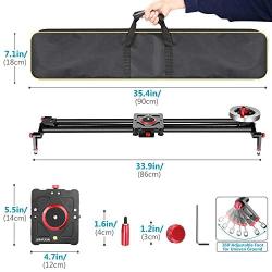 Neewer Camera Slider Video Track Dolly Rail Stabilizer: 31-inch/80cm, Flywheel Counterweight with Light Carbon Fiber Rails, Adjustable Legs, Carry Bag, DSLR Camera Camcorder Track for Filming