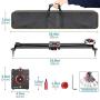Neewer Camera Slider Video Track Dolly Rail Stabilizer: 31-inch/80cm, Flywheel Counterweight with Light Carbon Fiber Rails, Adjustable Legs, Carry Bag, DSLR Camera Camcorder Track for Filming