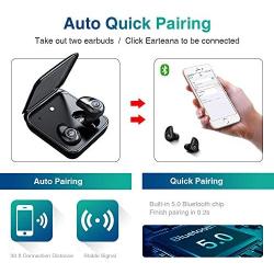 Wireless Earbuds for Android iPhone Bluetooth 5.0 Headphones with Mic 72 Hours Cycle Playtime Auto Pairing 3D Stereo Sound Cordless Wireless Earbuds Headset Earphones with 2000 mAh Charging Case