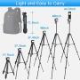 Phone Tripod for iPhone, 60-Inch Camera Tripod for Ipad, Lusweimi Tripod with 2 in 1 Tripod Mount Holder for Cell Phone/Ipad/Gopro/All Camera, Tripod with Carry Bag for Travel/Photography/Video