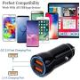 USB Car Charger, OKRAY 3 Pack 30W QC 3.0 & 3.1A Fast Dual Port Car Charger Adapter USB Charger Compatible iPhone 11/Xs/XR/X/8/7/6/Plus, Galaxy S10/S9/S8/Note8, iPad, Tablet, LG, HTC (All Black)
