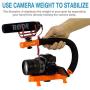 Cam Caddie Scorpion Jr Stabilizing Camera Handle for DSLR and GoPro Action Cameras - Professional Handheld U/C-Shaped Grip with Integrated Accessory Shoe Mount for Microphone or LED Video Light - Includes: Smartphone / GoPro Adapters and 1/4-20 Threaded M