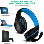 Gaming Headset,DLAND 3.5mm Wired Bass Stereo Noise Isolation Gaming Headphones with Mic for Laptop Computer, Cellphone, PS4 and so on- Volume Control (Black and Blue)