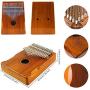 Hellopet Kalimba 17 Keys C Tone Basis Thumb Piano Mahogany Body Material Ore metal Tines with Tuning Hammer Gift for Children Friends and Family (Box style, Yellow)