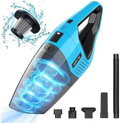 Handheld Vacuum Cordless, 7KPA Hand Vacuum Cleaner Rechargeable Portable with Stainless Steel Filter Wet Dry Lightweight Quick Charge Mini Hand Vac Car Vacuum for Pet Hair Home Car Cleaning (Blue)