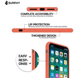 SURPHY Silicone Case for iPhone X iPhone Xs Case, Soft Liquid Silicone Shockproof Phone Case (with Microfiber Lining) Compatible with iPhone Xs (2018)/ iPhone X (2017) 5.8 inches (Nectarine)