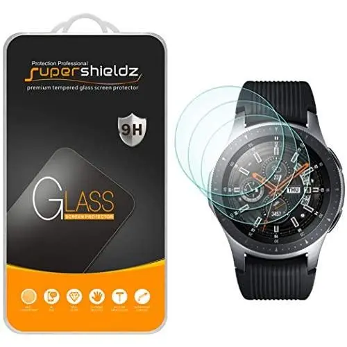 Supershieldz (3 Pack) for Samsung Galaxy Watch (46mm) Tempered Glass Screen Protector, (Full Screen Coverage) Anti Scratch, Bubble Free Supershieldz (3 Pack) for Samsung Galaxy Watch (46mm) Tempered Glass Screen Protector, (Full Screen Coverage) Anti Scratch, Bubble Free