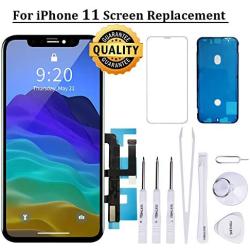 VANYUST for iPhone 11 Screen Replacement, LCD Display Touch Screen Digitizer Assembly with Waterproof Frame Adhesive,Sticker Screen Protector and Repair Tools for iPhone 11 6.1 inch