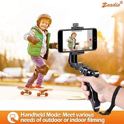 Zeadio Ergonomic Swivel Smartphone Handheld Grip Stabilizer Tripod Selfie Stick Handle Steadycam Kits, Fits iPhone Samsung Huawei Sony LG Nexus Nokia and All Phones