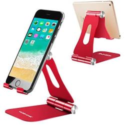 Adjustable Cell Phone Stand,YOSHINE Cell Phone Holder Compatible for iPhone&iPad Desktop Phone Tablet Stand with Anti-Slip Base & Convenient Charging Port Universal Stand for All Smartphones & Tablets