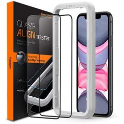 Spigen Tempered Glass Screen Protector [Glas.tR AlignMaster] designed for iPhone 11 (2019) [2 Pack] - Edge to Edge Protection