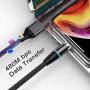 NetDot Gen12 3 in 1 Magnetic Fast Charging Data Transfer Cable Compatible with Micro USB & USB-C Smartphones and i-Product(3.3ft/2 Pack Black)