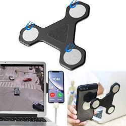 Magnetic Cellphone Mount, Side Mount Clip for Computer : Fixed Clip on Flat and Slim Monitor or Laptop Monitor, Safty Cellphone Stand for Smartphone,Enjoying Dual Screen at The Same Time (Black)
