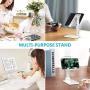Cell Phone Stand Holder, Foldable Desktop Phone Stand, Extensiable Anti-Slip Base and Height Angle Adjustable Desk Phone Holder for iPad, Kindle, Mobile Phone, Tablet and Switch