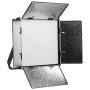 Ikan Lyra (3X) Bi-Color 3200K-5600K Soft Panel (1) 1 x 1 Studio & Field LED Lighting Kit, Includes Barn Doors, Stands and Case, Bi-Color Adjustable (LB10-3PT-KIT) - Black