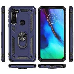 GSDCB Motorola Moto G Stylus Case, Motorola Moto G Pro Case, Military Armor Heavy Duty Shockproof Phone Protective Case with Kickstand Hard PC Cover Soft TPU Dual Layer for Women Men Girl Boy (Blue)