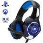 Beexcellent Gaming Headset for PS4 Xbox One PC Mac Controller Gaming Headphone with Crystal Stereo Bass Surround Sound, LED Light & Noise-Isolation Microphone