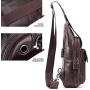 Mens Sling Bag Genuine Leather Chest Shoulder Backpack Cross Body Purse for Men And Women