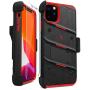 ZIZO Bolt Series iPhone 11 Pro Max Case - Heavy-Duty Military-Grade Drop Protection w/Kickstand Included Belt Clip Holster Tempered Glass Lanyard - Black/Red ZIZO Bolt Series iPhone 11 Pro Max Case - Heavy-Duty Military-Grade Drop Protection w/Kickstand Included Belt Clip Holster Tempered Glass Lanyard - Black/Red