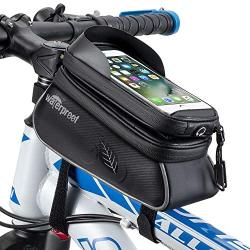 WOTOW Bicycle Phone Mount Bags, Waterproof Bike Front Frame Top Tube Handlebar MTB Cycling Bag with TPU Touch Screen Cell Phone Holder, Fits for iphone7 8 Plus/XR/Xs Max Samsung Huawei Up to 6.6"