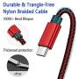 USB C Cable 10ft, Long Type C Fast Charging Cable,Durable Nylon Braided for Samsung S20 S10 S9 S8 Plus Note 10 9, Moto Z，LG G8, BLU G9 Pro and Other USB C Charge (Red)