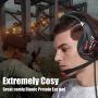 LETTON L3 Stereo Gaming Headset for PS4, Xbox One Controller, PC, Over Ear Headphones with Noise Cancelling Mic, LED Light, Bass Surround, Soft Memory Earmuffs for Laptop Mac Nintendo Switch Games