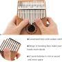 EastRock Kalimba 17 Keys Thumb Piano,Built-in pickup and EVA High Performance Protection Box, Tuning Hammer, Professional models,EQ (Solid Mahogany wood EQ),Gift for Kids Adult Beginners Professional