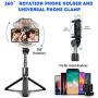 SYOSIN Selfie Ring Light with Tripod Stand and Phone Holder, 6” Rechargeable LED Dimmable Ring Light Selfie Stick Tripod with Bluetooth Remote Control for Live Stream,Makeup,YouTube Video