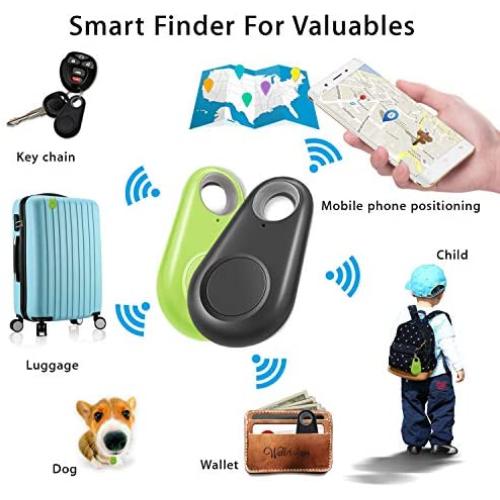 4 Pack Smart GPS Tracker Key Finder Locator Wireless Anti Lost Alarm Sensor Device for Kids Dogs Car Wallet Pets Cats Motorcycles Luggage Smart Phone Selfie Shutter APP Control Compatible iOS Android