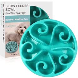 Siensync Slow Feeder Dog Bowl, Non Slip Puzzle Bowl Fun Feeder Interactive Bloat Stop Dog Bowl, Eco-Friendly Non Toxic Bamboo Fiber Slow Feed Dog Bowl for Large Medium Small Dogs