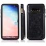 Phone Case for Samsung Galaxy S10e with Tempered Glass Screen Protector and Card Holder Wallet Cover Stand Flip Leather Cell Accessories Glaxay S 10e Gaxaly 10se Galaxies Se10 Cases Women Men Black