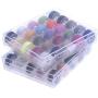 Outus Prewound Thread Bobbins with Bobbin Box for Brother/Babylock/Janome/Elna/Singer, Assorted Colors, 50 Pieces