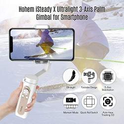 Andoer iSteady X Ultralight 3-Axis Gimbal Stabilizer Foldable Design One-Click Inception Mode with Moment Mode ISteady 3.0 Anti-Shake Algorithm System Compatible with Smartphone Weight up to 280g