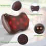 Shiatsu Neck Back Massager Kneading Massage Pillow with Heat for Back, Neck, Lower Back and Shoulder, Massager with 8 Heated Rollers for Stress Relax at Home Office and Car Chair,Adjustable Speeds