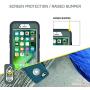 OtterBox DEFENDER SERIES Case for iPhone SE (2nd gen - 2020) and iPhone 8/7 (NOT PLUS) - Retail Packaging - MARATHONER (COWABUNGA BLUE/GUNMETAL GREY), Single