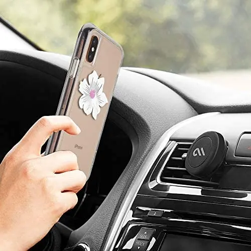 Case-Mate - Car Charms - Decorative Metal Plate + Car Vent Mount - White Flower Case-Mate - Car Charms - Decorative Metal Plate + Car Vent Mount - White Flower