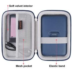 Canboc Carrying Case for Fujifilm Instax Mini Link Smartphone Printer, INSTAX Share SP-2 Mobile Printer, Mesh Pocket fits Fujifilm Instax Mini Instant Film, Cable, Travel Protective Cases, Dark Denim