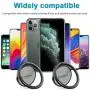 Phone Ring Holder Finger Kickstand - 360° Rotation Metal Ring Grip for Magnetic Car Mount, Compatible with All Smartphone