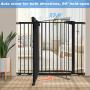 KingSo 48.8" W x 36" H Baby Gate Extra Tall Wide Large Dog Gate Auto Close Safety Gate Durable Walk Thru Child Gate for Stairs Doorways. Include 4 Pressure Bolts, 2.75", 5.5" & 8.25" Extension, Black