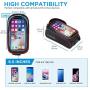TURATA Bike Bags Bicycle Front Frame Bag Waterproof Handlebar Cycling Top Tube Pannier Touch Screen Sun Visor Large Capacity Mobile Phone Holder Fits Phones Below 6.5 Inches