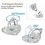 Cell Phone Finger Ring Stand with Sparkly Diamond, Nsiucion Heart Love Phone Ring Kickstand Holder [Washable] [Removable], 360°Rotation Zinc Alloy Ring Grip Stand for All Phones (Silver)