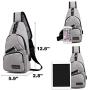 Peicees Travel Gym Bike Sling Bag Shoulder Backpack Daypack w/USB Charging Port