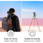 Torjim 60” Camera Tripod with Carry Bag, Lightweight Travel Aluminum Professional Tripod Stand (5kg/11lb Load) with Bluetooth Remote for DSLR SLR Cameras Compatible with iPhone & Android Phone-Orange