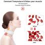 Neck Massager, Electric Pulse Heat Smart Cordless Neck Massage, 3 Modes 15 Strenth Levels for Home, Car, Office, Outdoor and Gift
