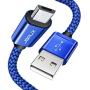 JSAUX Micro USB Cable Android, (2-Pack 6.6FT) Micro USB to USB A High Speed Sync Charger Nylon Braided Cord Compatible Samsung Galaxy S6 S7 Edge J7 Note 5,Kindle,LG,PS4,Camera,Smartphones(Blue)