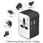 Travel Adapter, Universal International All-in-One Worldwide Travel Adaptor Wall Charger AC Power Plug Adapter Charger with Dual USB Port for USA UK EU AUS