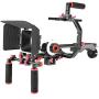 Neewer Film Movie Video Making System Kit for Canon Nikon Sony and Other DSLR Cameras Video Camcorders, Includes: C-Shaped Bracket,Handle Grip,15mm Rod,Matte Box,Follow Focus,Shoulder Rig (Red+Black)